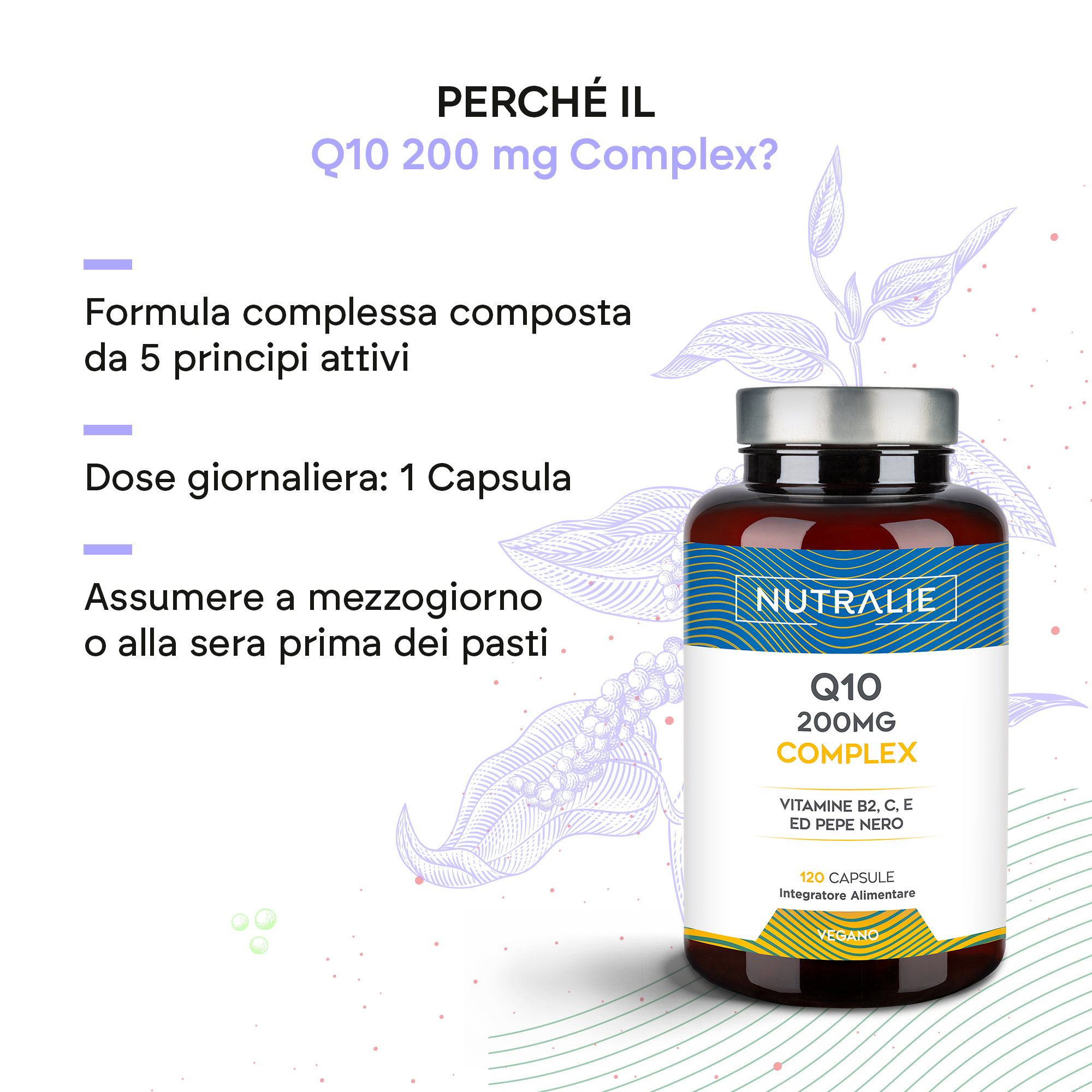Nutralie Q10 Complex 120 Capsule - Integratore Antiossidante