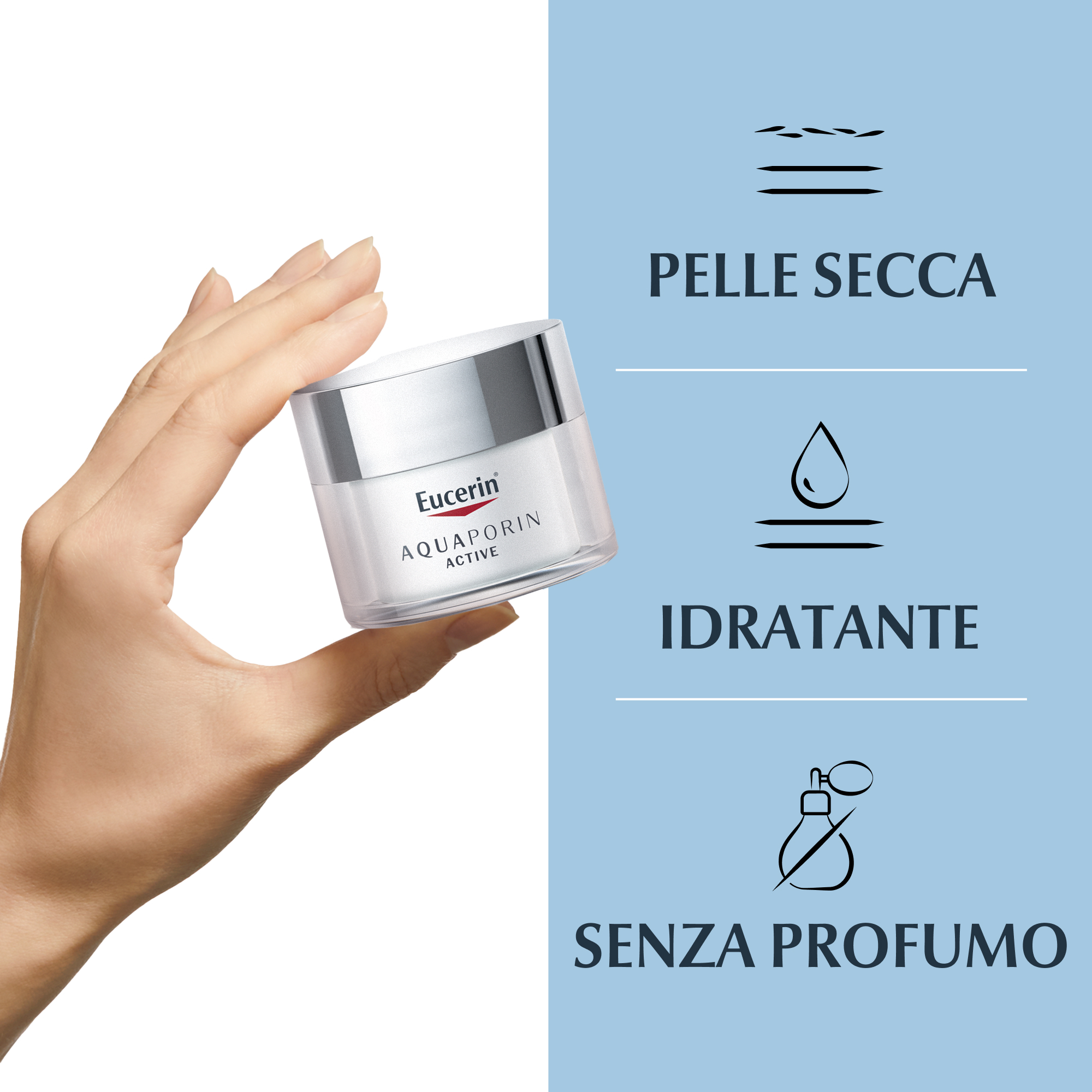 Eucerin Aquaporin Active Crema Rinfrescante Viso Pelle Secca 50 ml