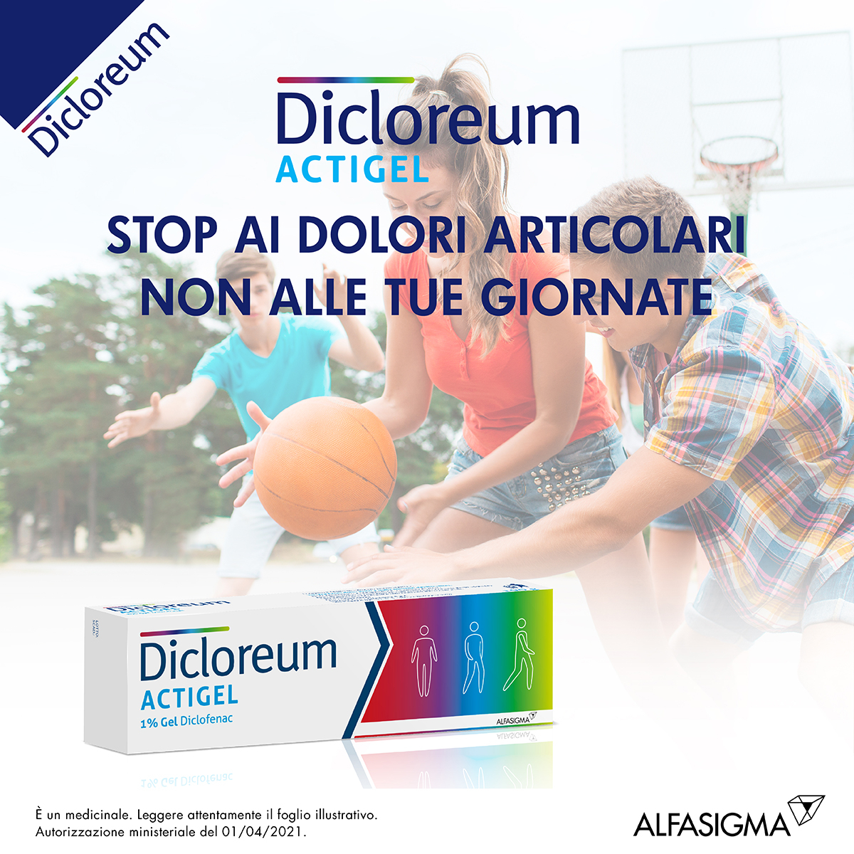 Dicloreum Actigel 1% - Medicinale a base di Diclofenac, Gel Dolori Articolari e dolori muscolari 100 g