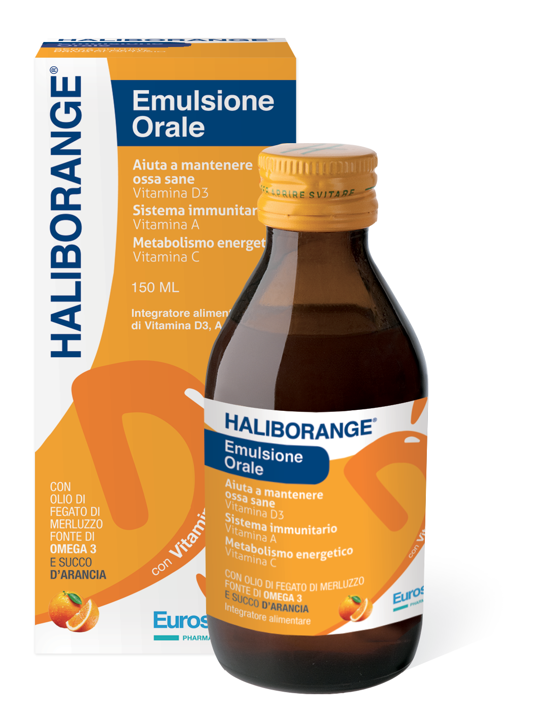 Haliborange Emulsione Orale Integratore di Vitamine 150 ml