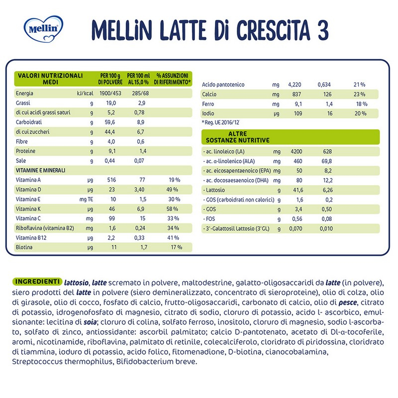 MELLIN 3 CRESCITA Polv.1200g