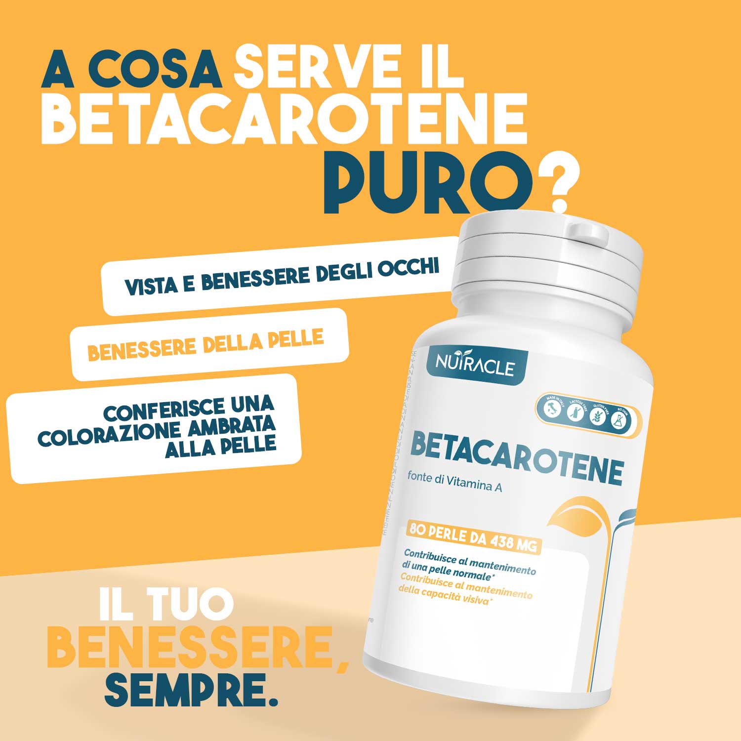 Nutracle Betacarotene 80 Perle - Integratore Per La Pelle