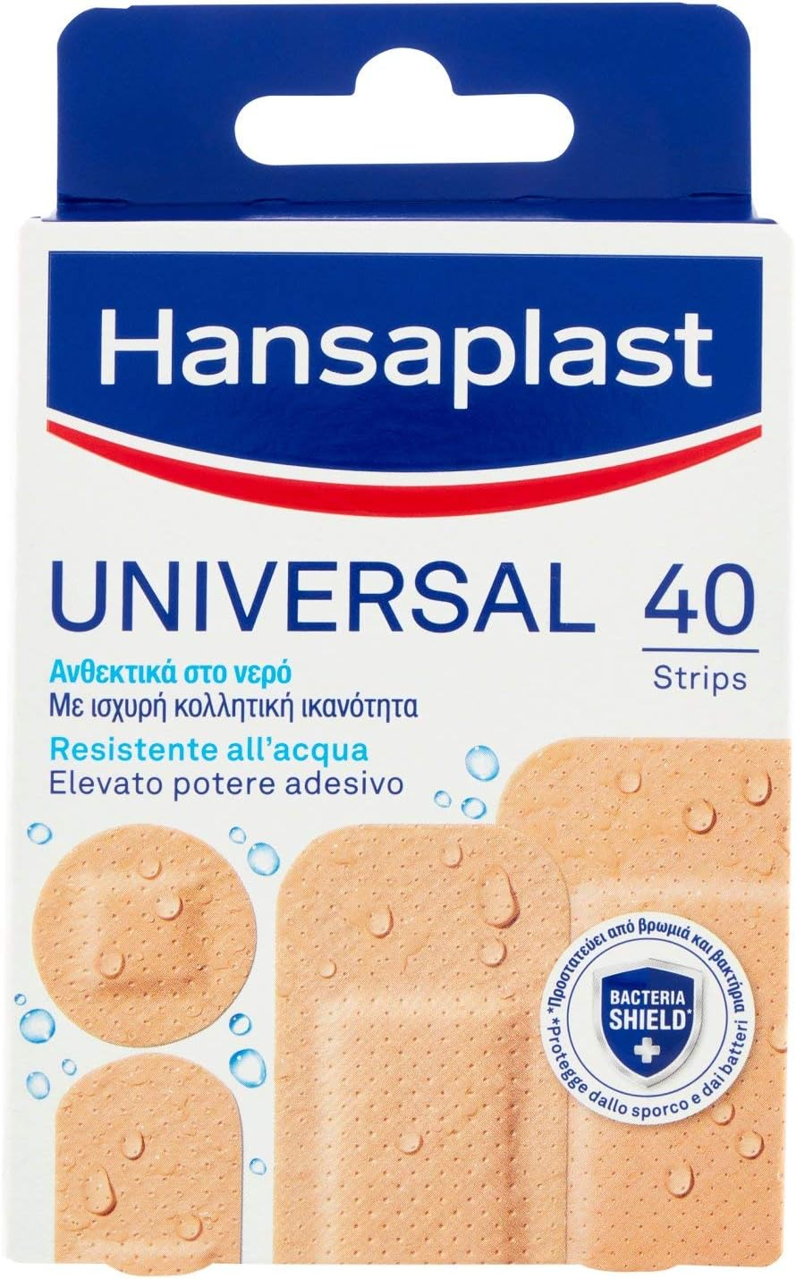 Hansaplast Cerotti Universal, Impermeabili e traspiranti per tutte le ferite, 40 pezzi in 4 formati