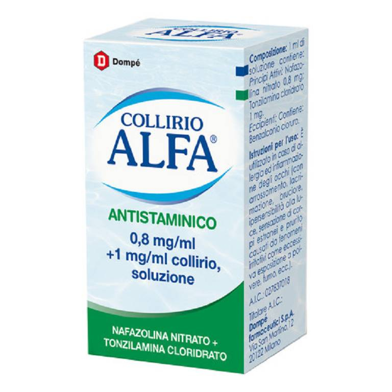 Collirio Alfa - Antistaminico - 0,8 mg/ml + 1 mg/ml di collirio, soluzione - Flacone da 10 ml