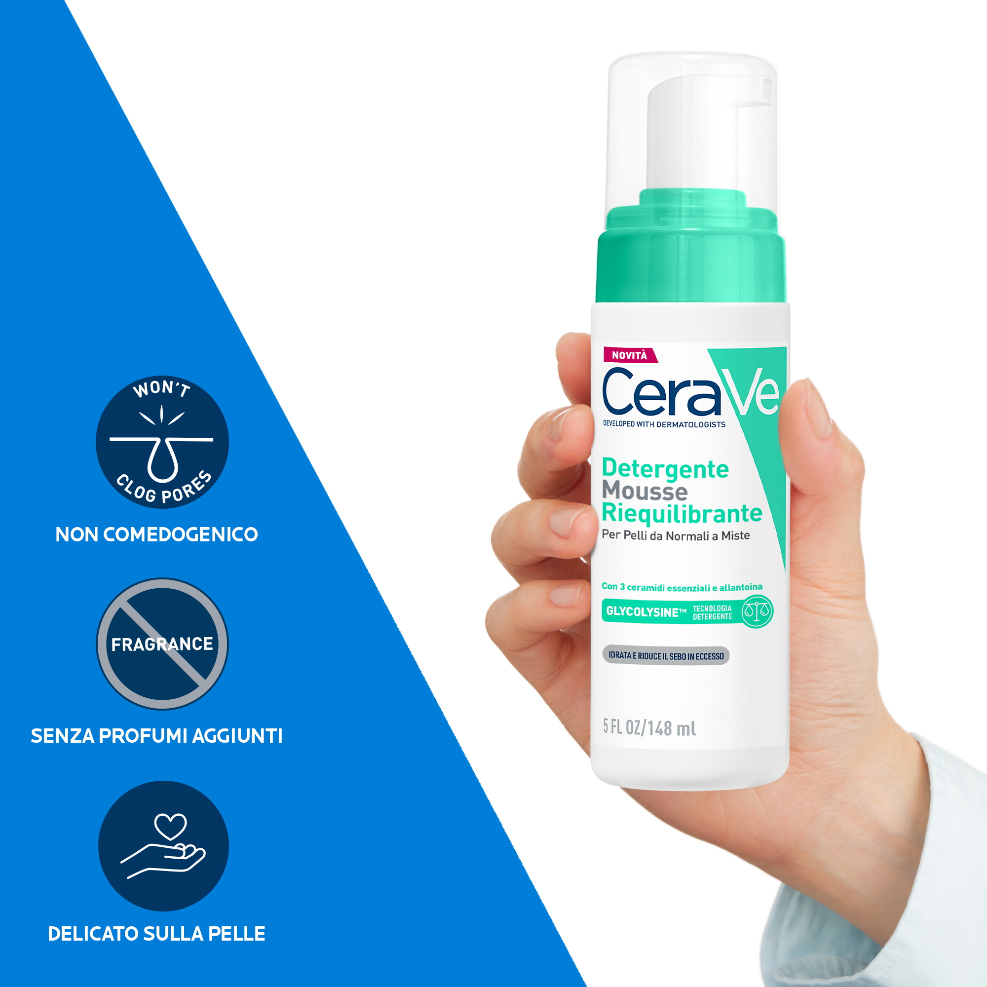 Cerave Mousse Detergente Riequilibrante 148 ml