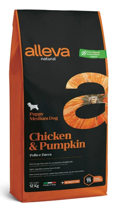 ALLEVA NATURAL DOG PUPPY CHICKEN AND PUMPKIN MEDIUM KG 12 - P00213