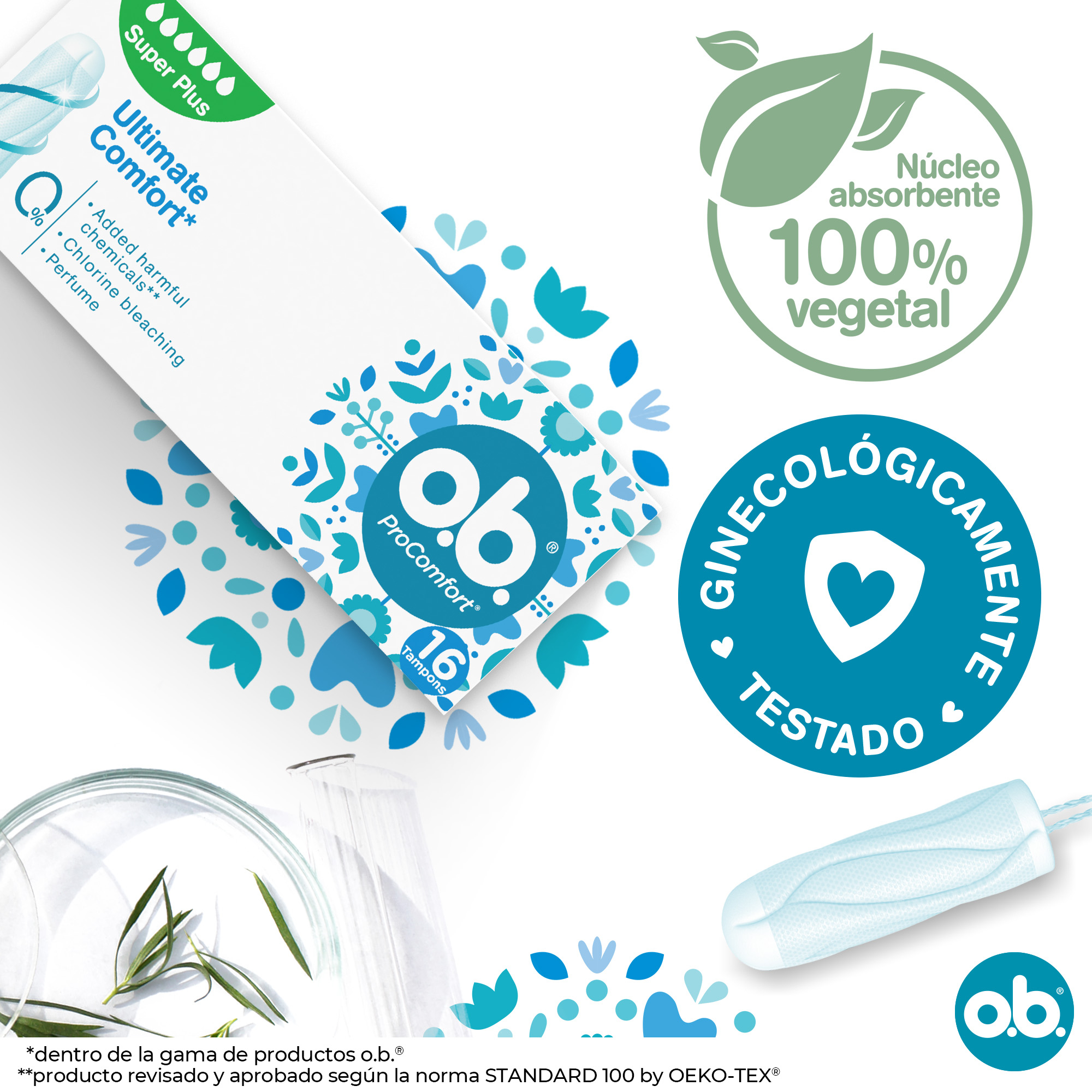 o.b. Assorbenti Interni ProComfort Super Plus facili da applicare flusso molto abbondante 16 tamponi