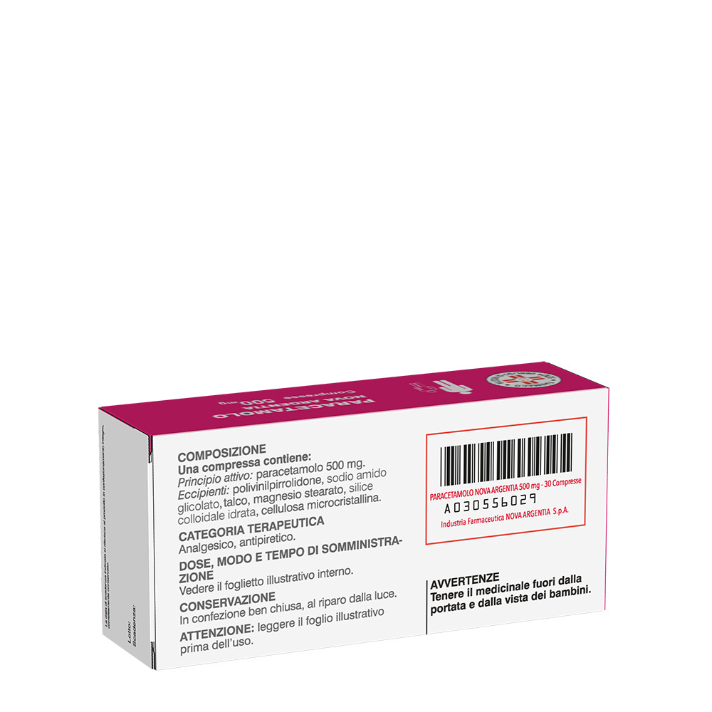 Paracetamolo Nova Argentia 500mg - 30 Compresse [Equivalente Tachipirina 500mg]