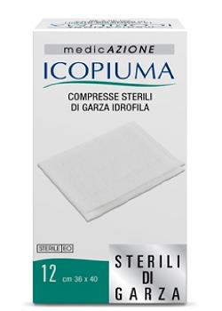 Icopiuma Medicazione compresse sterili di garza 36x40 cm 12 pezzi