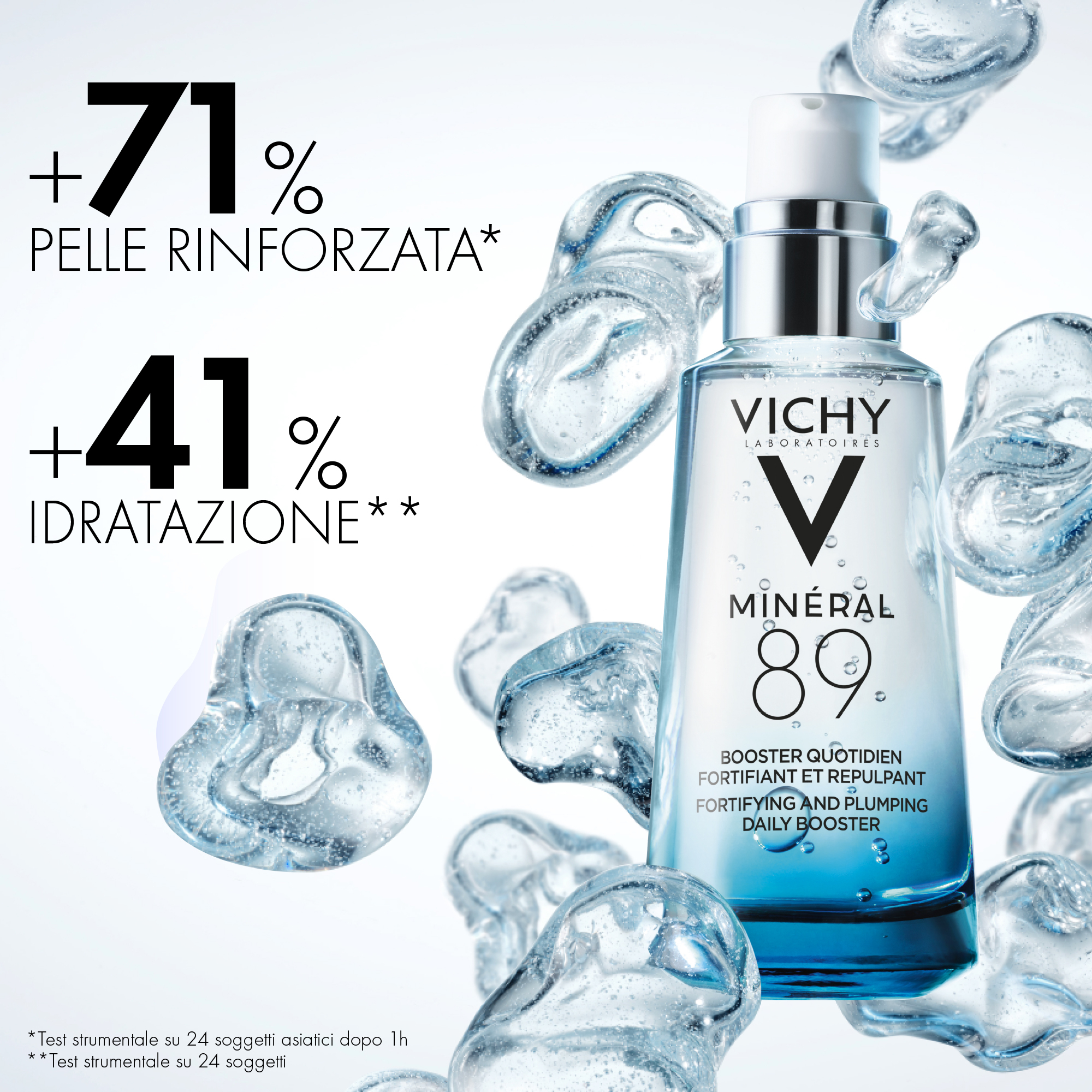 Vichy Mineral 89  Booster quotidiano fortificante e rimpolpante con acido ialuronico 50 ml