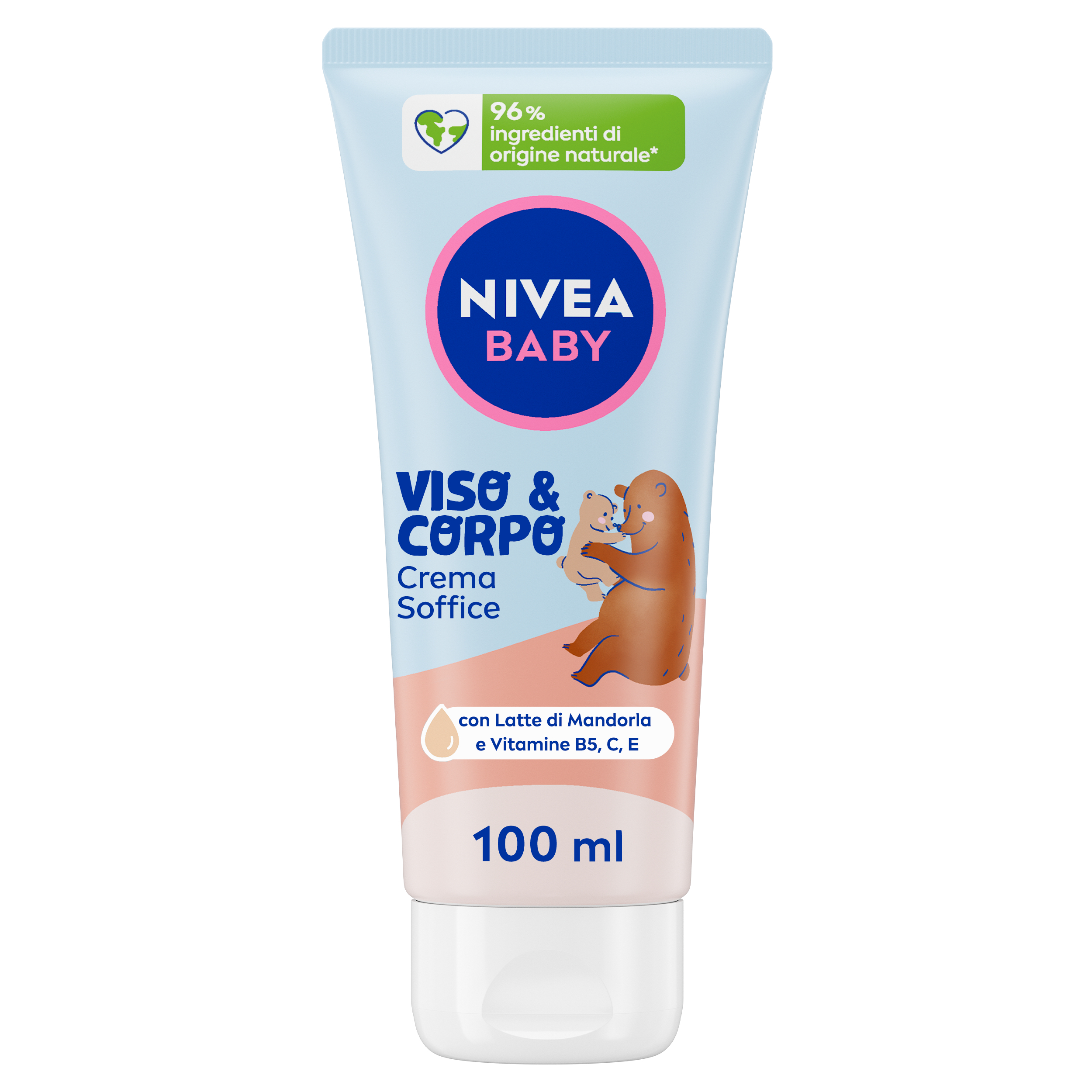 Nivea Baby Viso & Corpo Crema Soffice 100 ml, Crema bambini corpo e viso idratante e nutriente