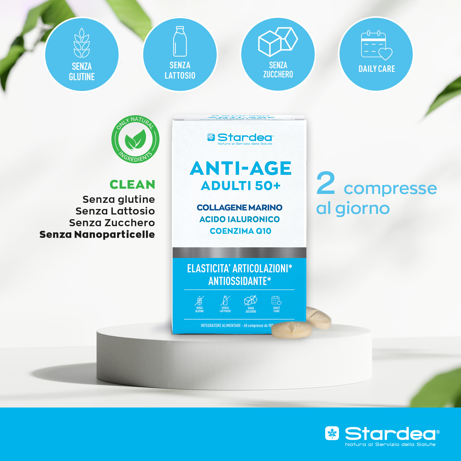STARDEA ANTI-AGE  Compresse - INTEGRATORE ALIMENTARE COLLAGENE MARINO COENZIMA Q10 ACIDO IALURONICO