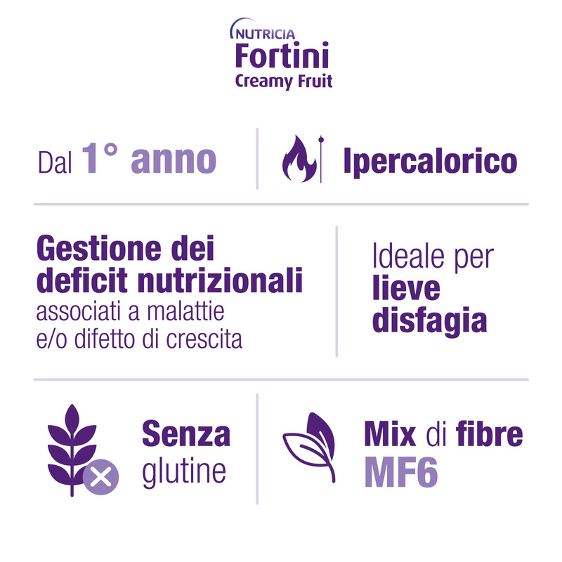 Fortini Creamy Integratore Nutrizionale Ai Frutti Rossi 4 Coppette