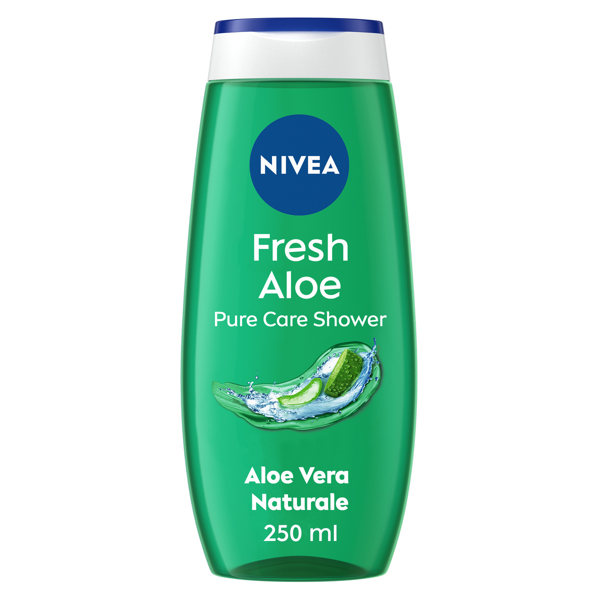 Nivea Gel Doccia Fresh Aloe 250 ml, Bagnoschiuma in gel rinfrescante con Aloe Vera, Vitamina C & E