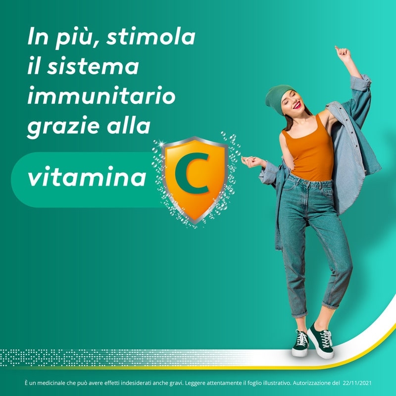 Aspirina C, contro sintomi di Raffreddore, Influenza e Febbre, 400 mg di Acido Acetilsalicilico + 240 mg di Vitamina C, antinfiammatorio e analgesico, Gusto Arancia, 10 Bustine
