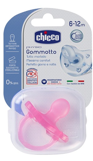 Chicco Physio Gommotto Caucciu Silicone 6-12 Mesi