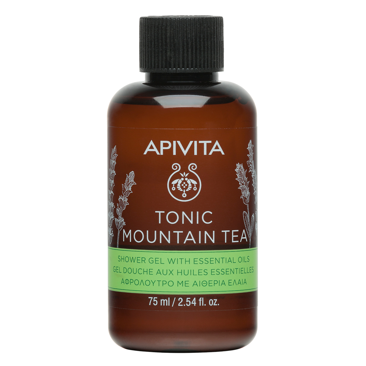 Apivita Tonic Mountain Tea - Gel-Doccia Detergente Delicato Corpo Idratante E Rivitalizzante Travel Size 75 ml