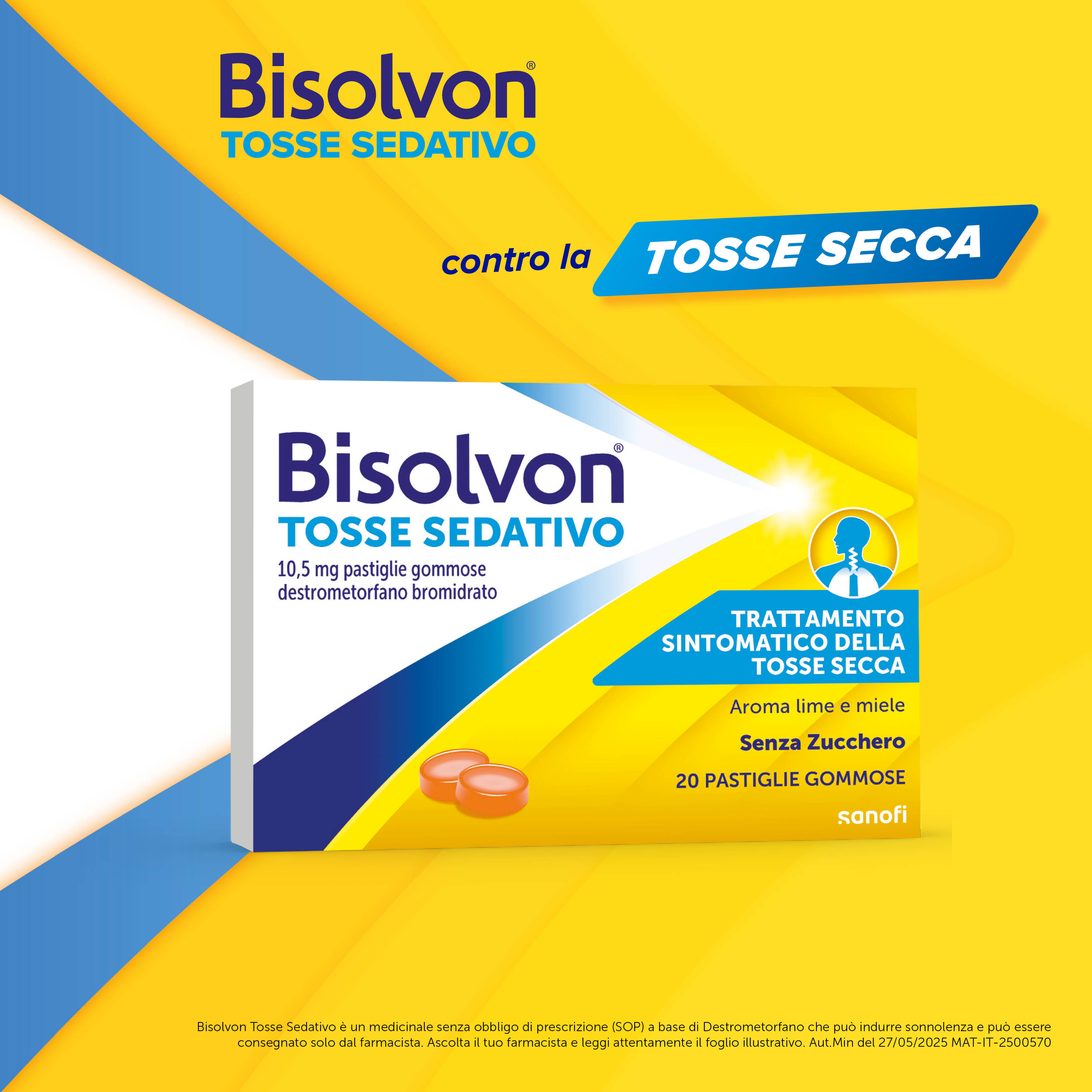 Bisolvon Tosse Sedativo Pastiglie Gommose 10,5mg 20 Pastiglie
