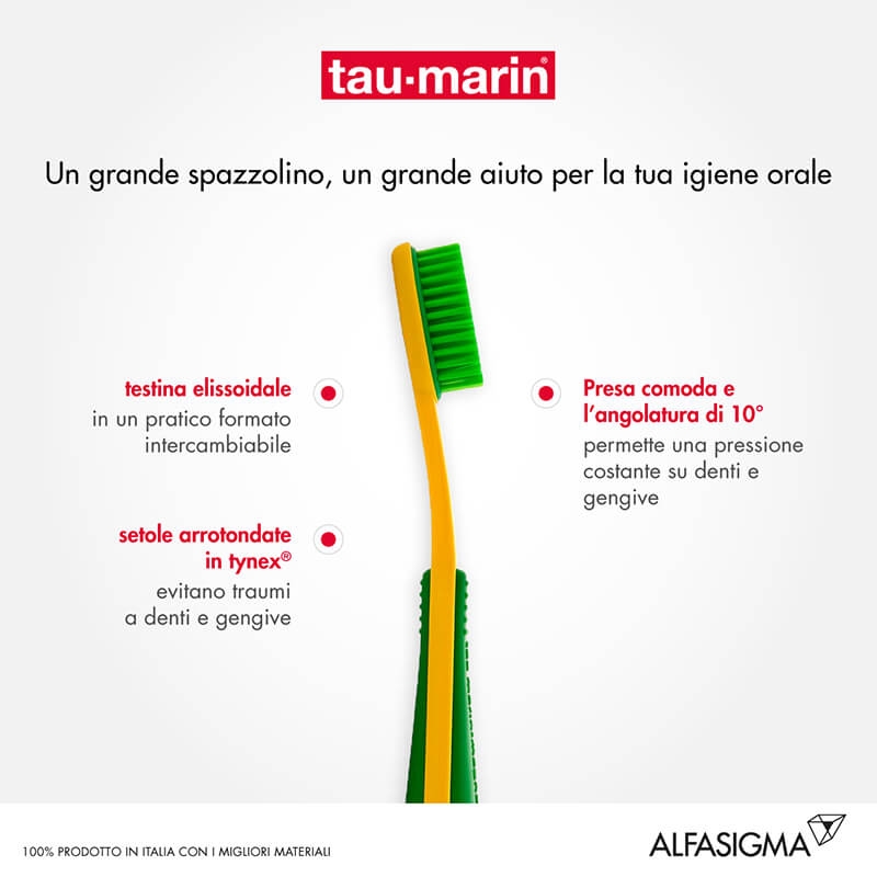 Tau-Marin Spazzolino Magnum Medio Testina Intercambiabile