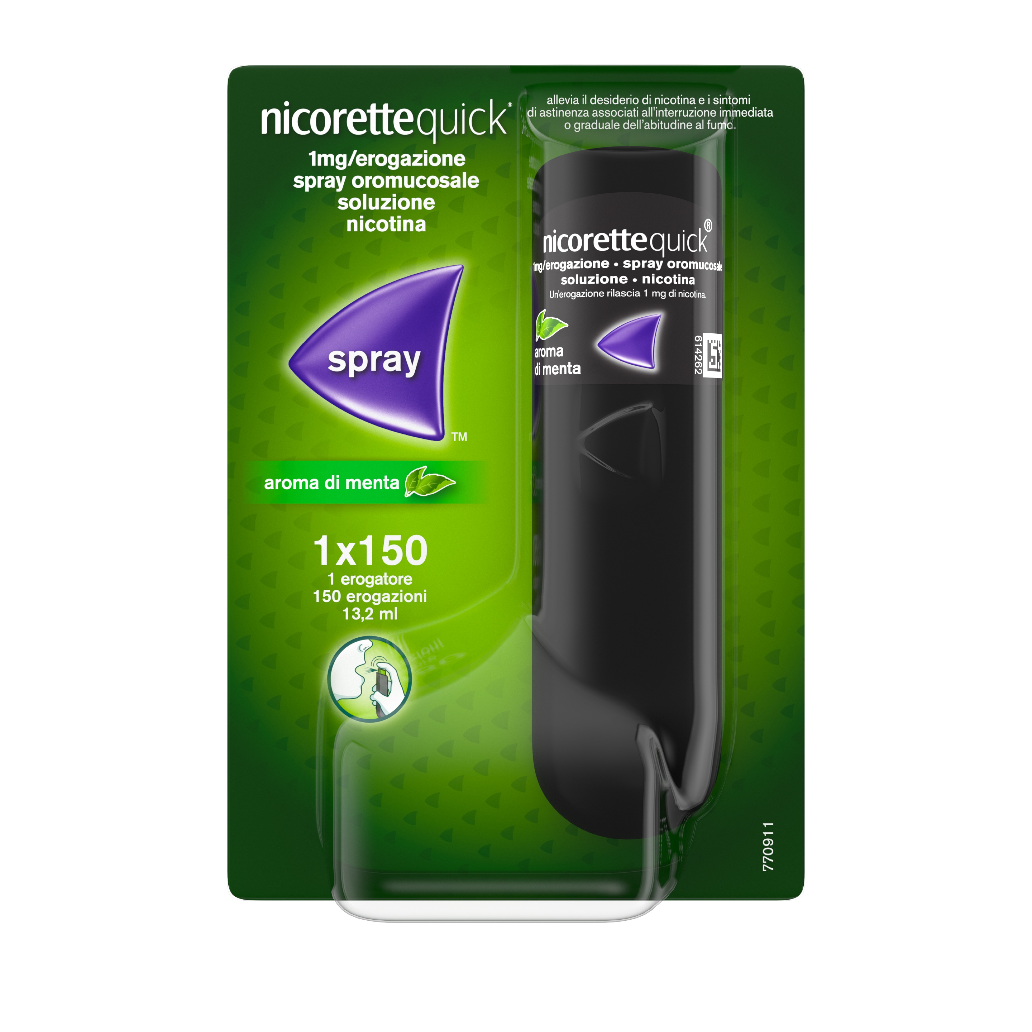 Nicorettequick Spray per Alleviare Astinenza da Nicotina Menta