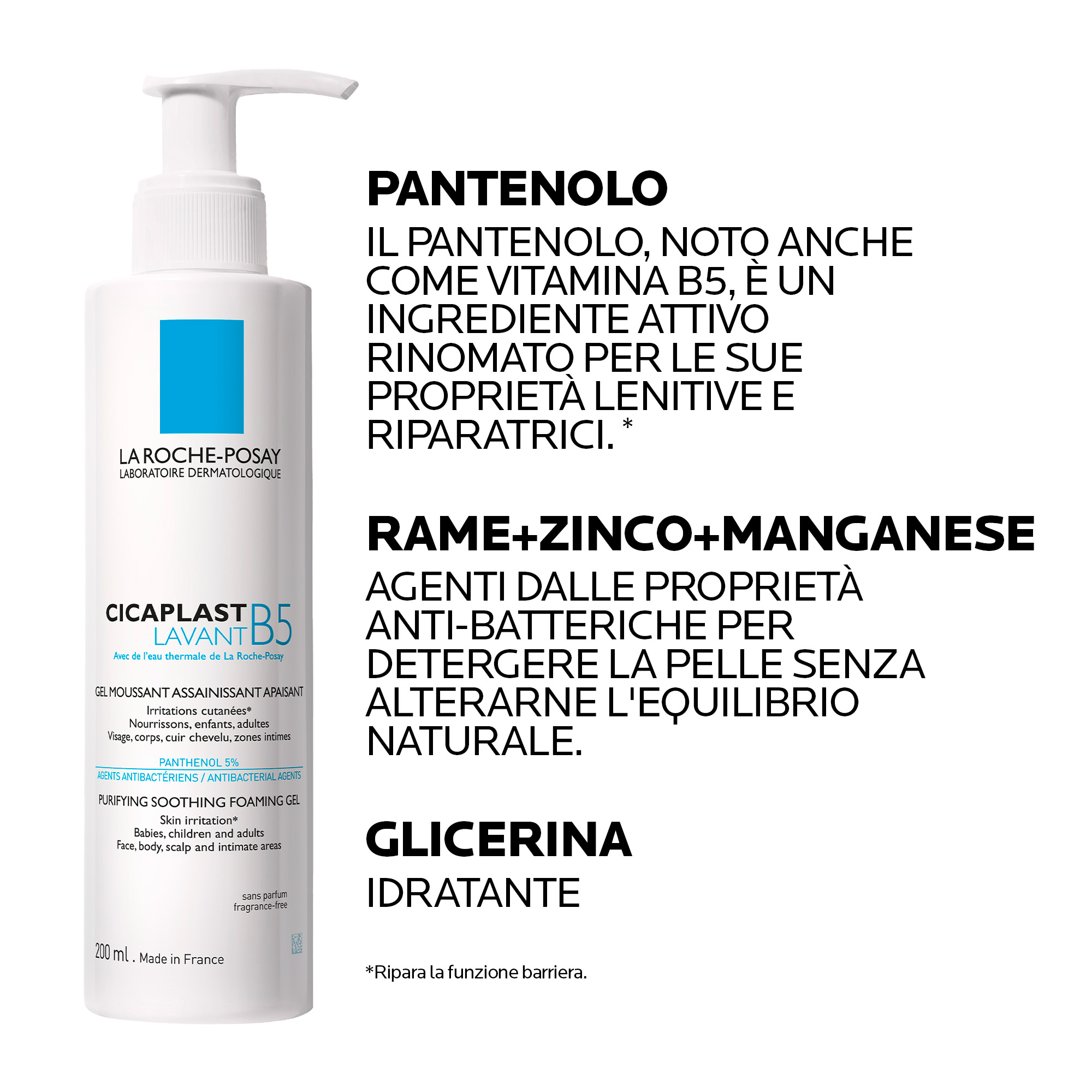 La Roche Posay Cicaplast - Lavant B5 Gel Detergente Purificante Lenitivo Per Pelle Secca 200 ml
