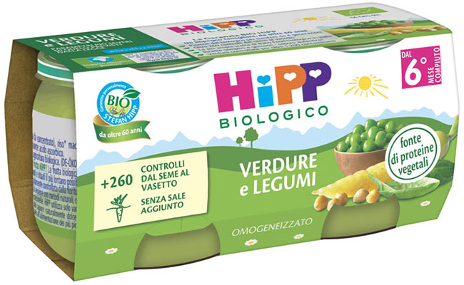 HIPP BIO OMOG VERD/LEGUMI2X80G