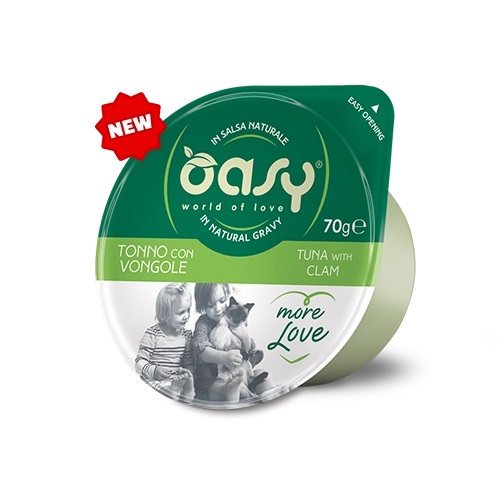 OASY GATTO MORE LOVE TONNO VONGOLE 70GR (coppetta)