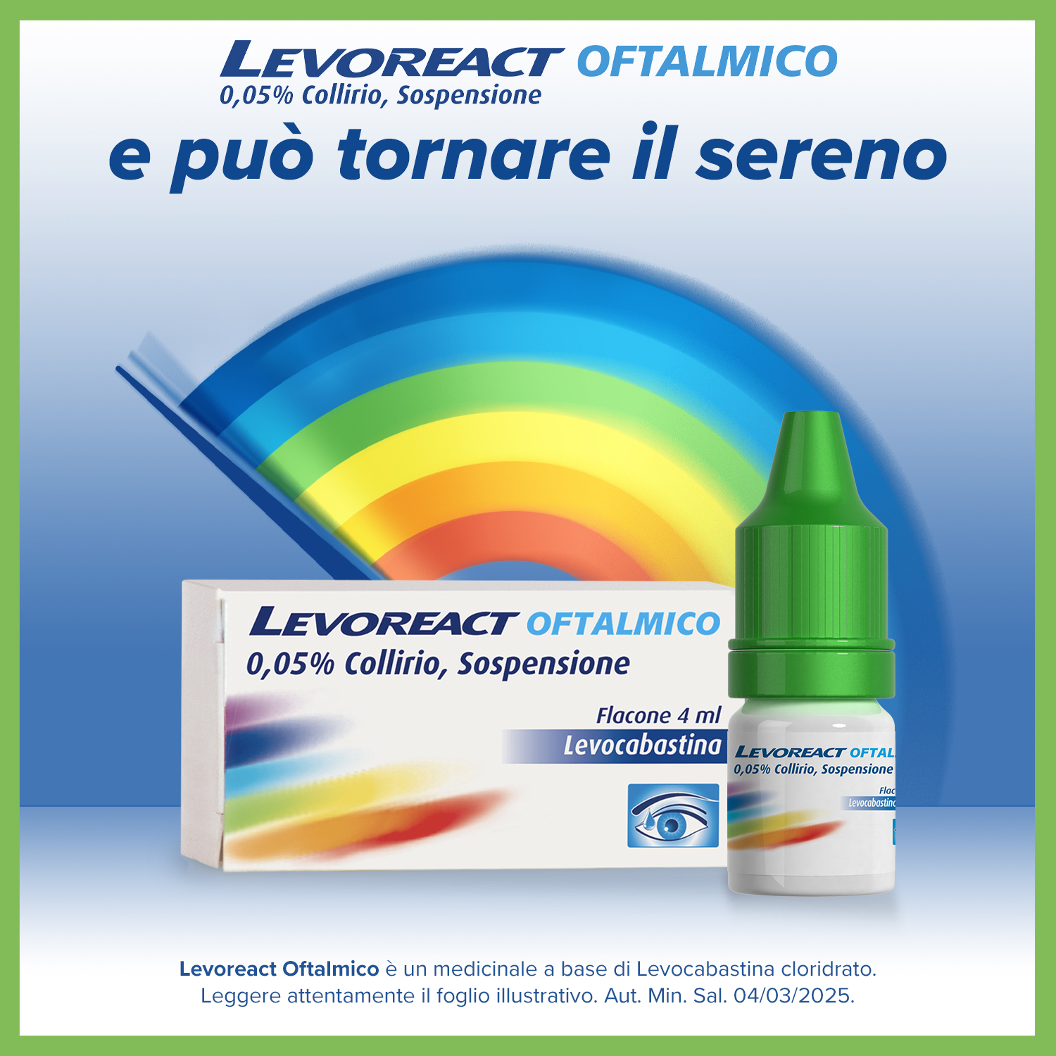 Levoreact Collirio Antistaminico per Occhi che Lacrimano e Congiuntivite Allergica