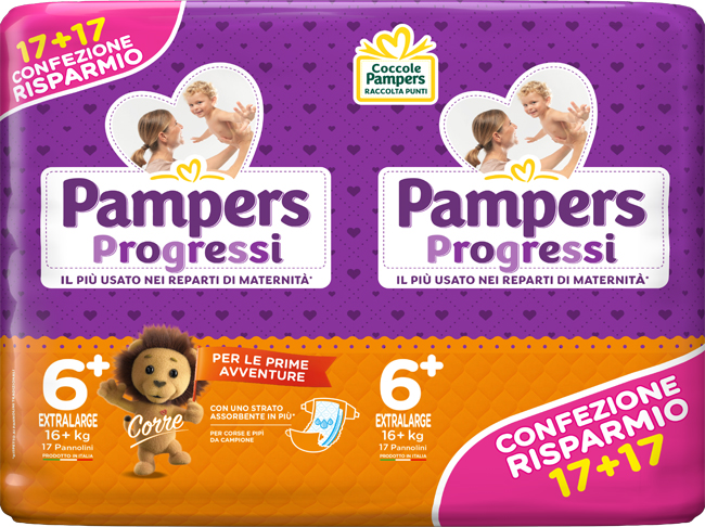PAMPERS PROGRESSI Pannol.Playtimes XL 34pz
