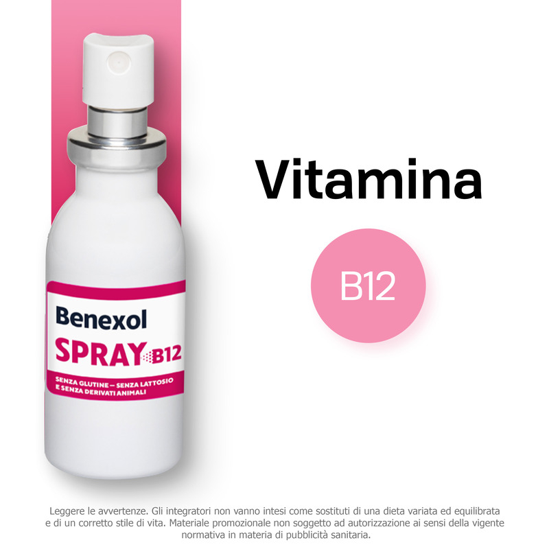 Benexol Spray Integratore alimentare di Vitamina B12 ad Alto Dosaggio, con Edulcorante, Flacone da 15ml