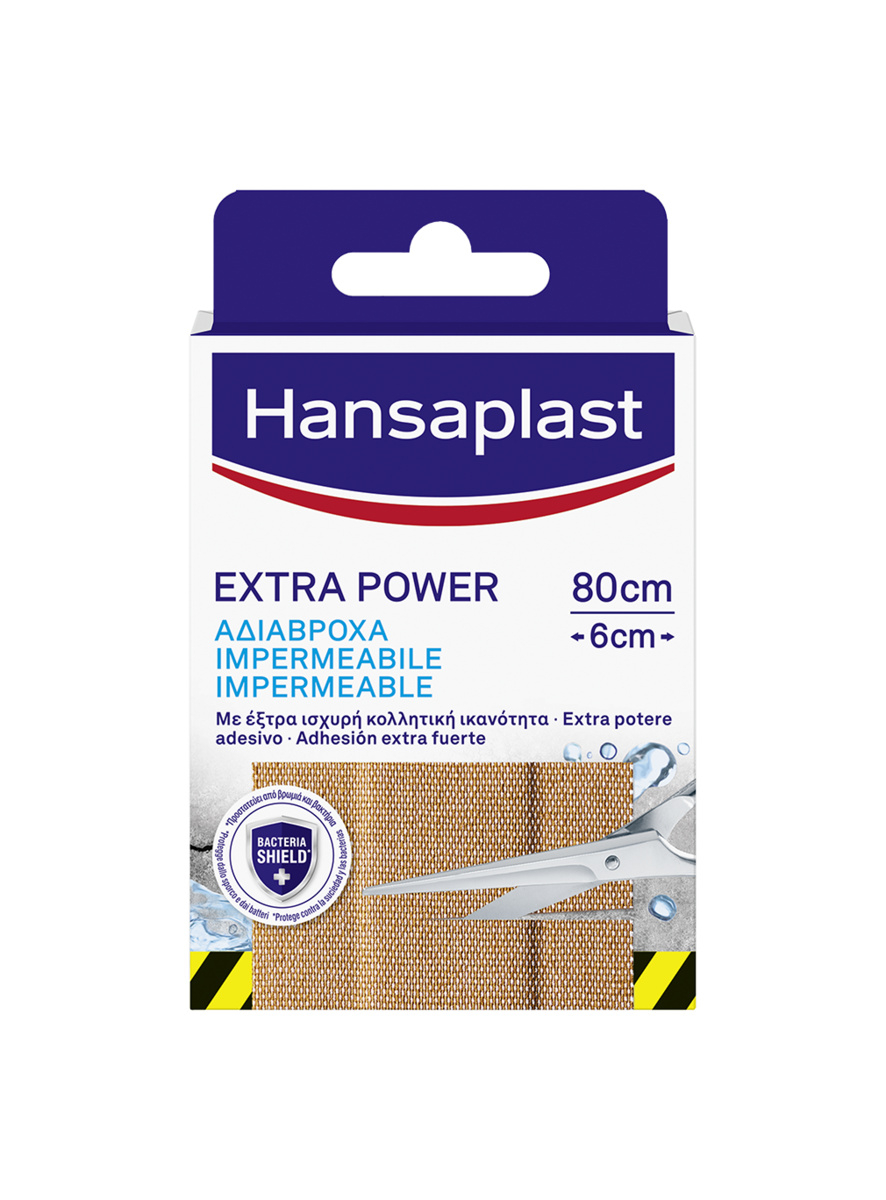 Hansaplast Cerotti Extra Power, Cerotto striscia con elevato potere adesivo, 8 pezzi da 80 x 6 cm