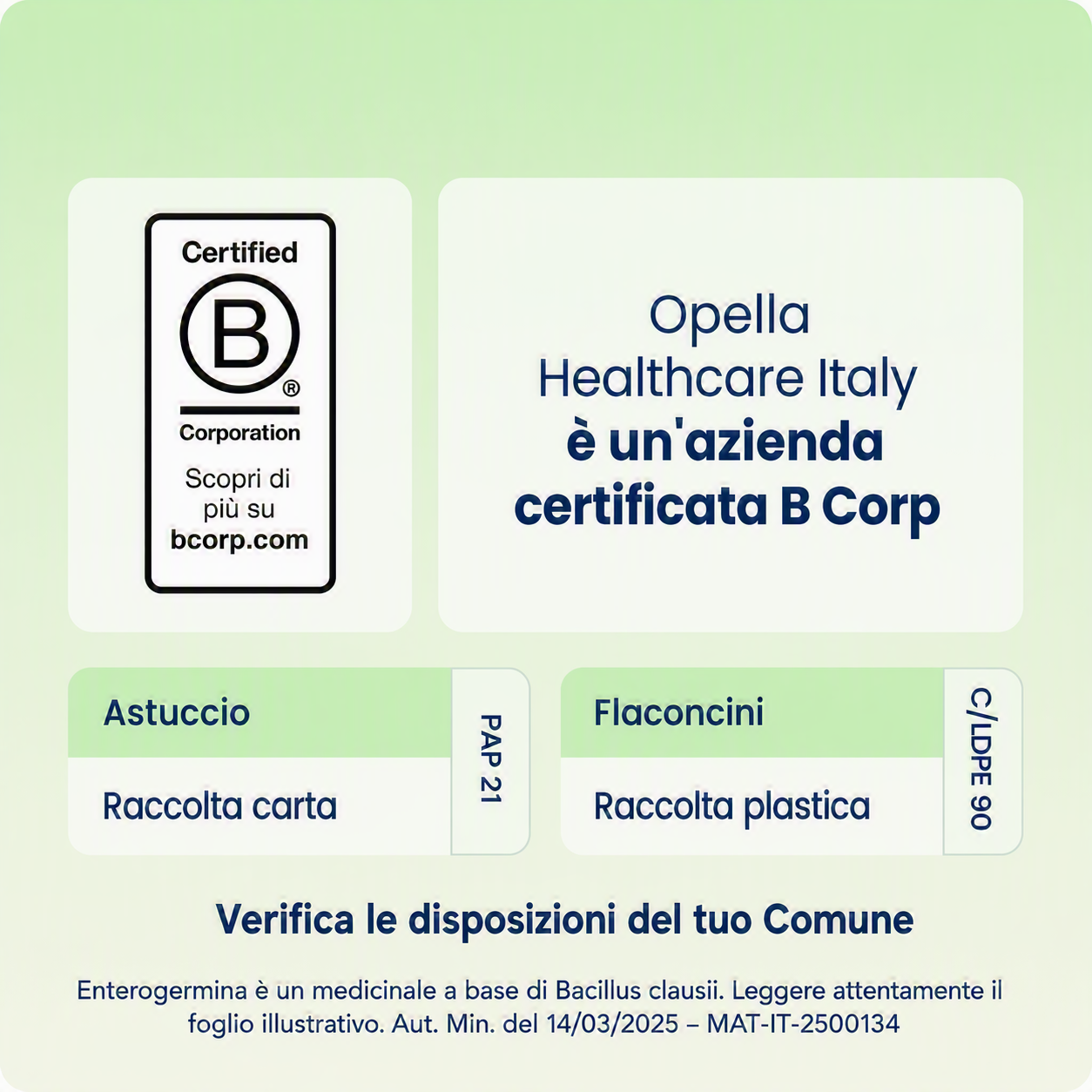 Enterogermina 6 Miliardi/2g Polvere Orale - Fermenti Lattici E Probiotici Per I Disturbi Intestinali 9 Bustine