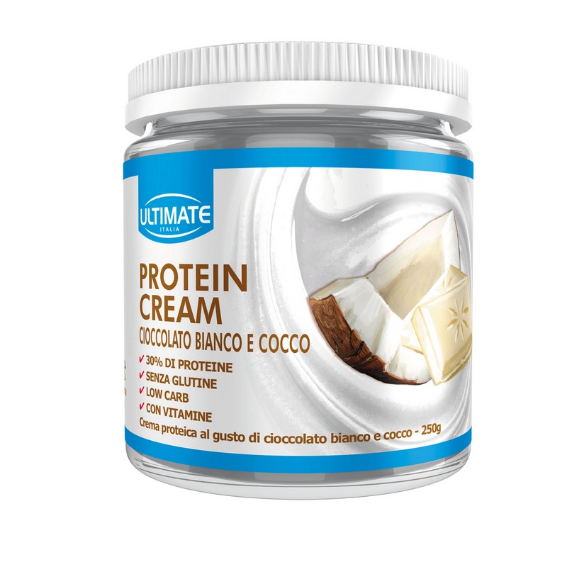 Ultimate Italia Protein Cream - Crema Proteica Spalmabile Gusto Cioccolato Bianco E Cocco 250 g