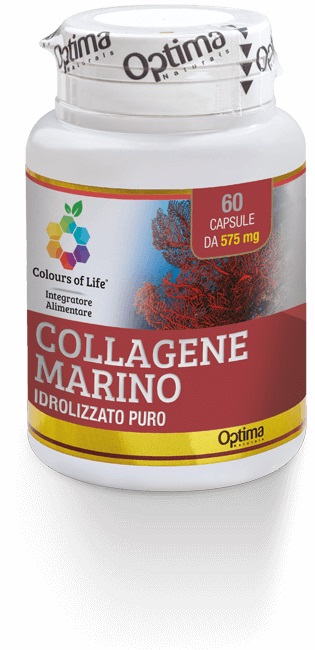 Optima Colours Of Life Collagene Marino Integratore Pelle e Ossa 60 Capsule