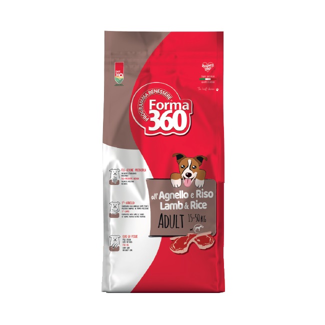 PET360 FORMA360 CANE MEDIUM ADULT AGNELLO RISO 12KG