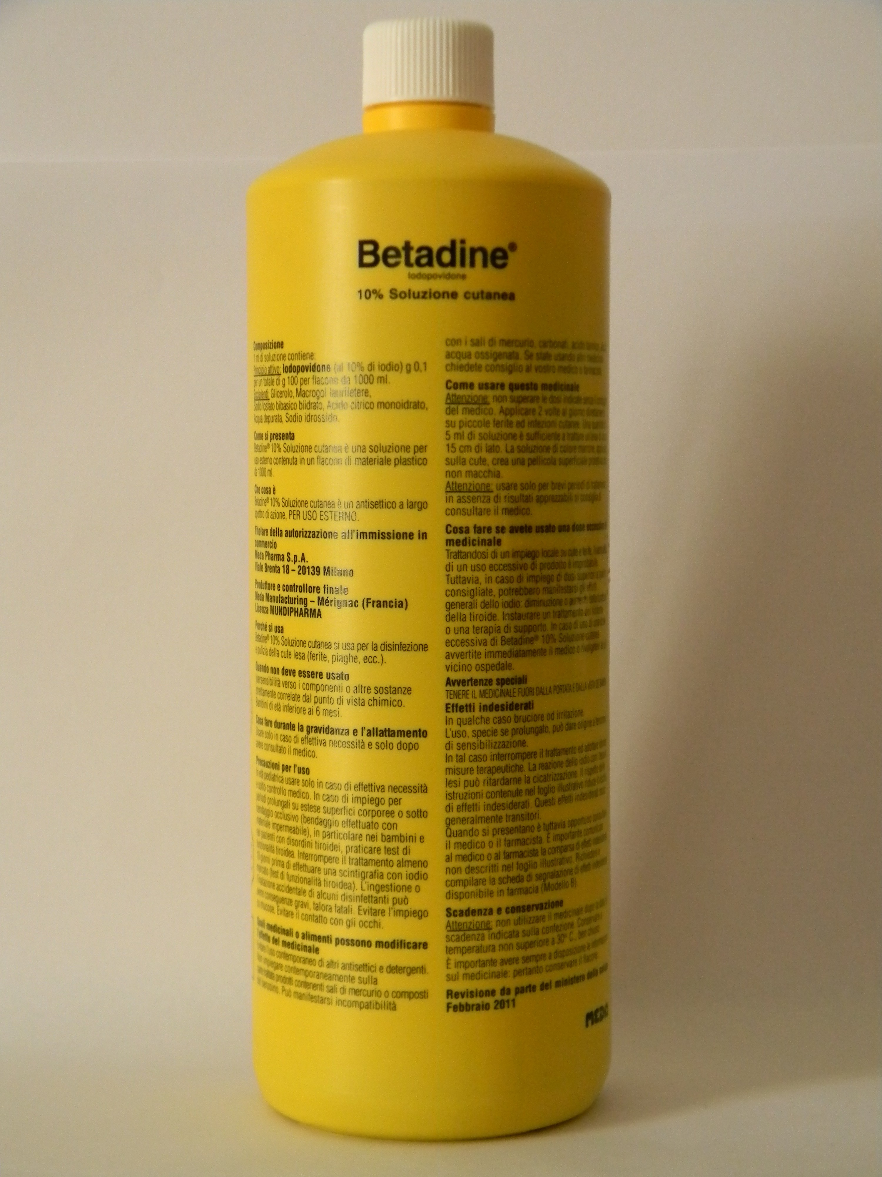Betadine 10% Iodopovidone Soluzione Cutanea  Flacone 1000 ml