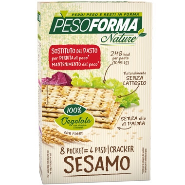 Pesoforma Cracker al Sesamo - 4 Pasti Sostitutivi per perdita e mantenimento del peso corporeo - 8 Pocket - 240 g