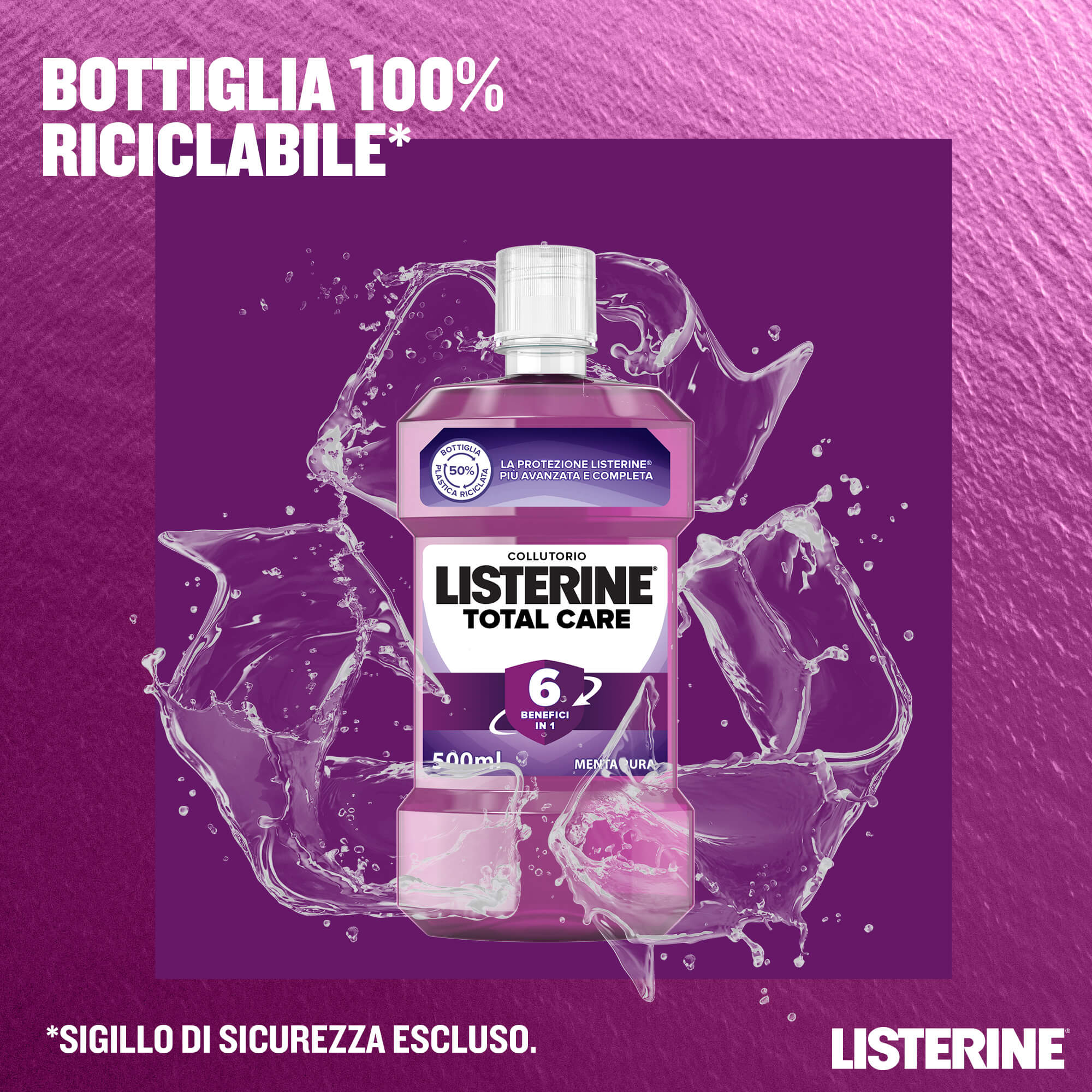 Listerine Total Care Colllutorio 6 in 1 menta pura 500 ml