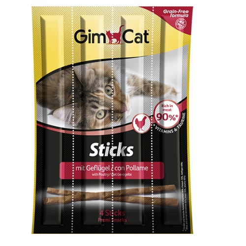 GIMBORN GIMCAT GATTO SNACK STICKS POLLAME 4PZ 20GR
