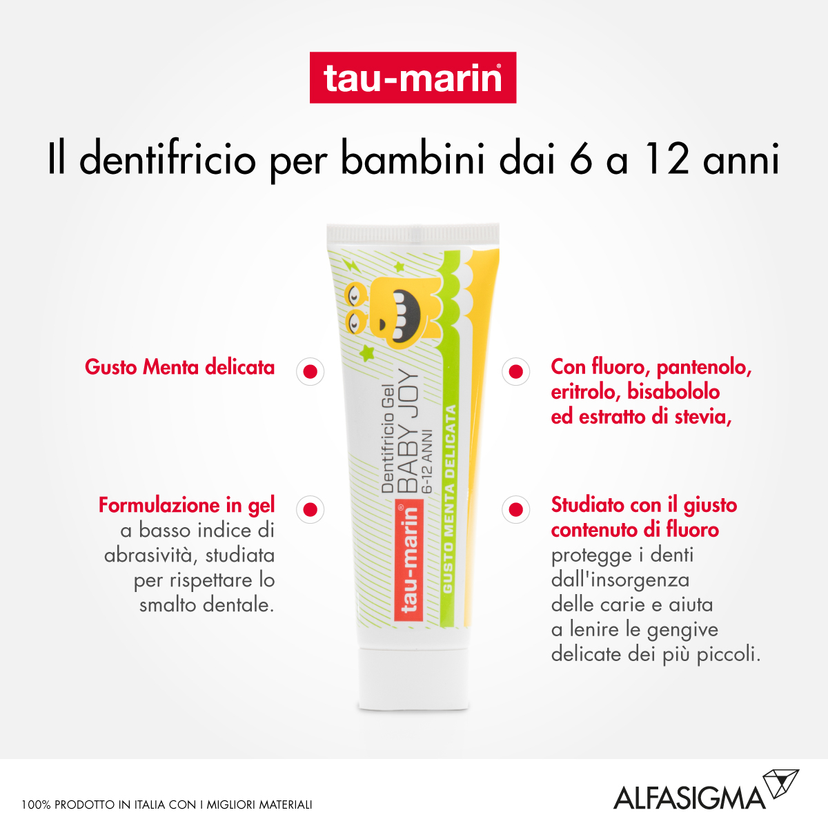 Tau-Marin Dentifricio Baby Joy Anti Carie 6-12 Anni