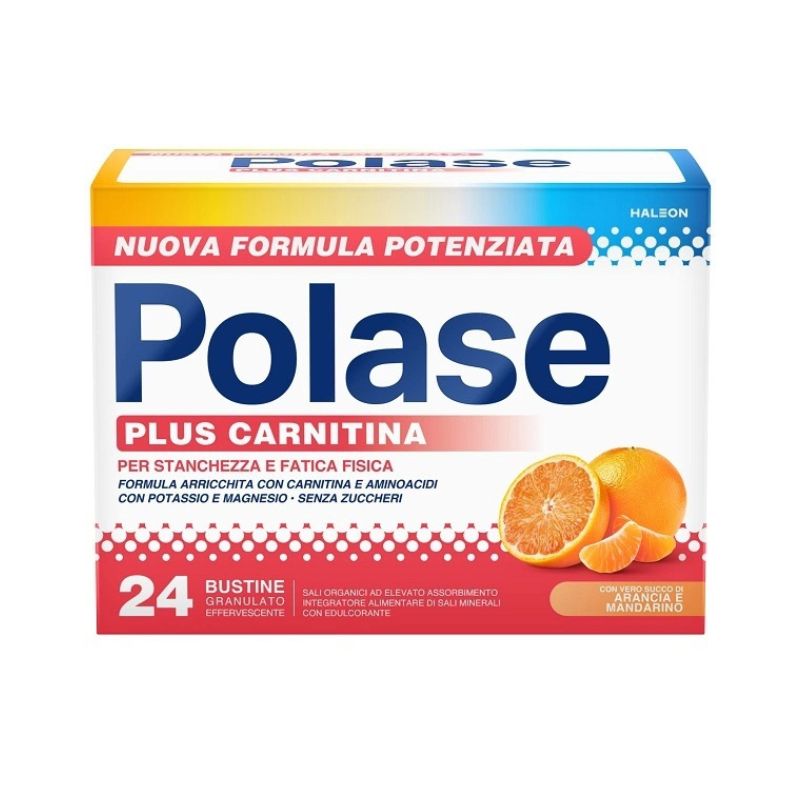 Polase Plus Carnitina 24 Bustine Gusto Arancia E Mandarino - Integratore Per Stanchezza E Affaticamento