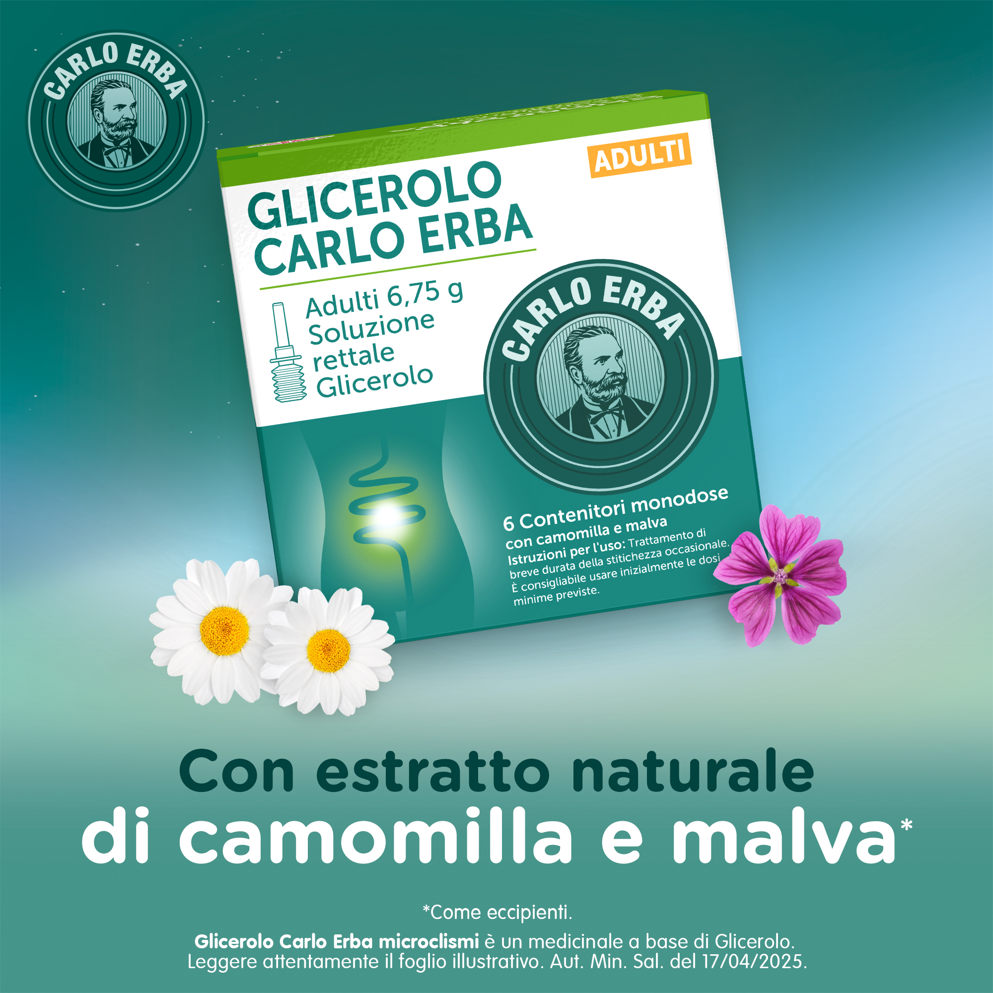 Glicerolo Carlo Erba - Adulti - 6,75 g Soluzione Rettale - 6 Clismi
