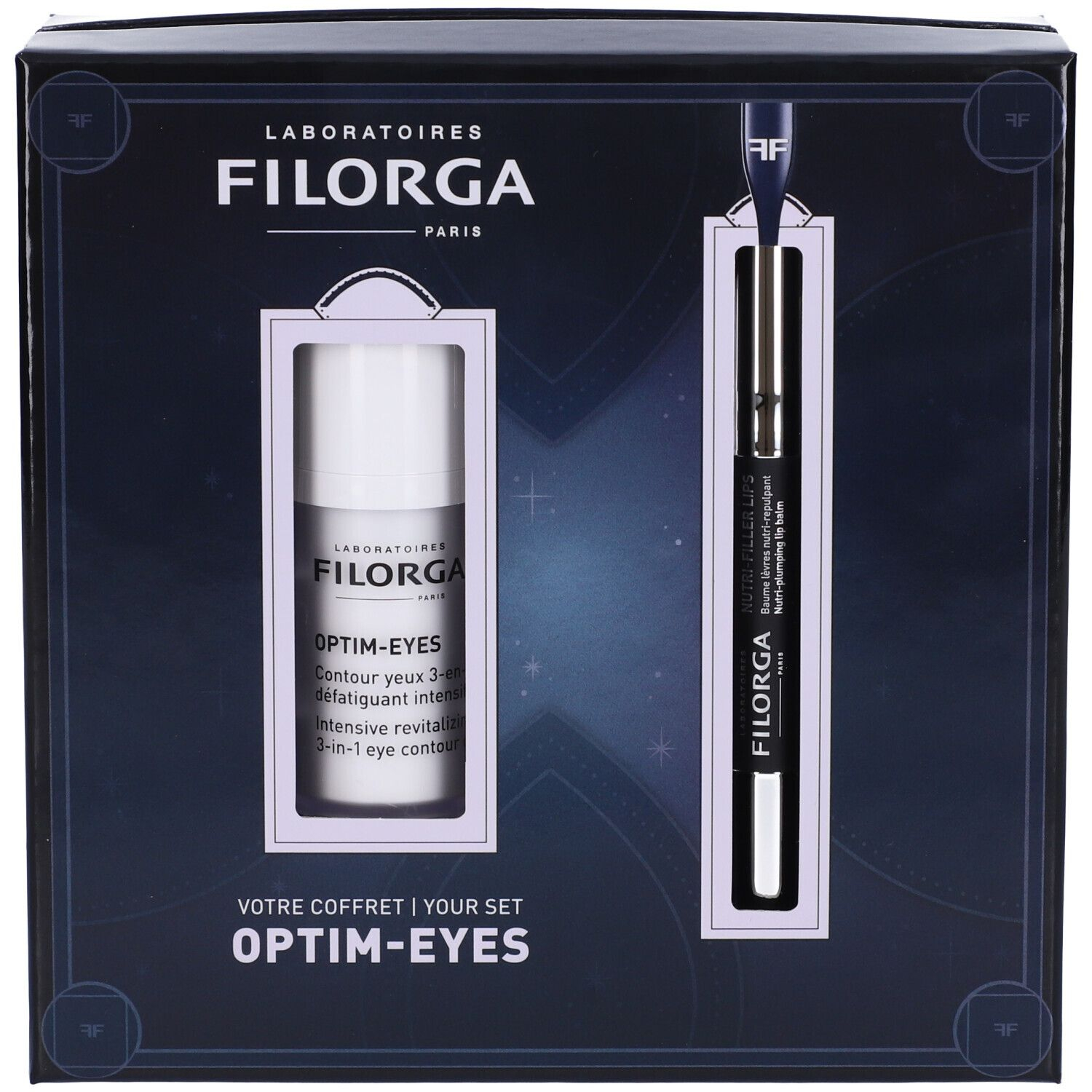FILORGA - COFANETTO NATALE OPTIM EYES 2024 - Routine Eyes&Lips : Azione defaticante contorno occhi e labbra idratate e volumizzate