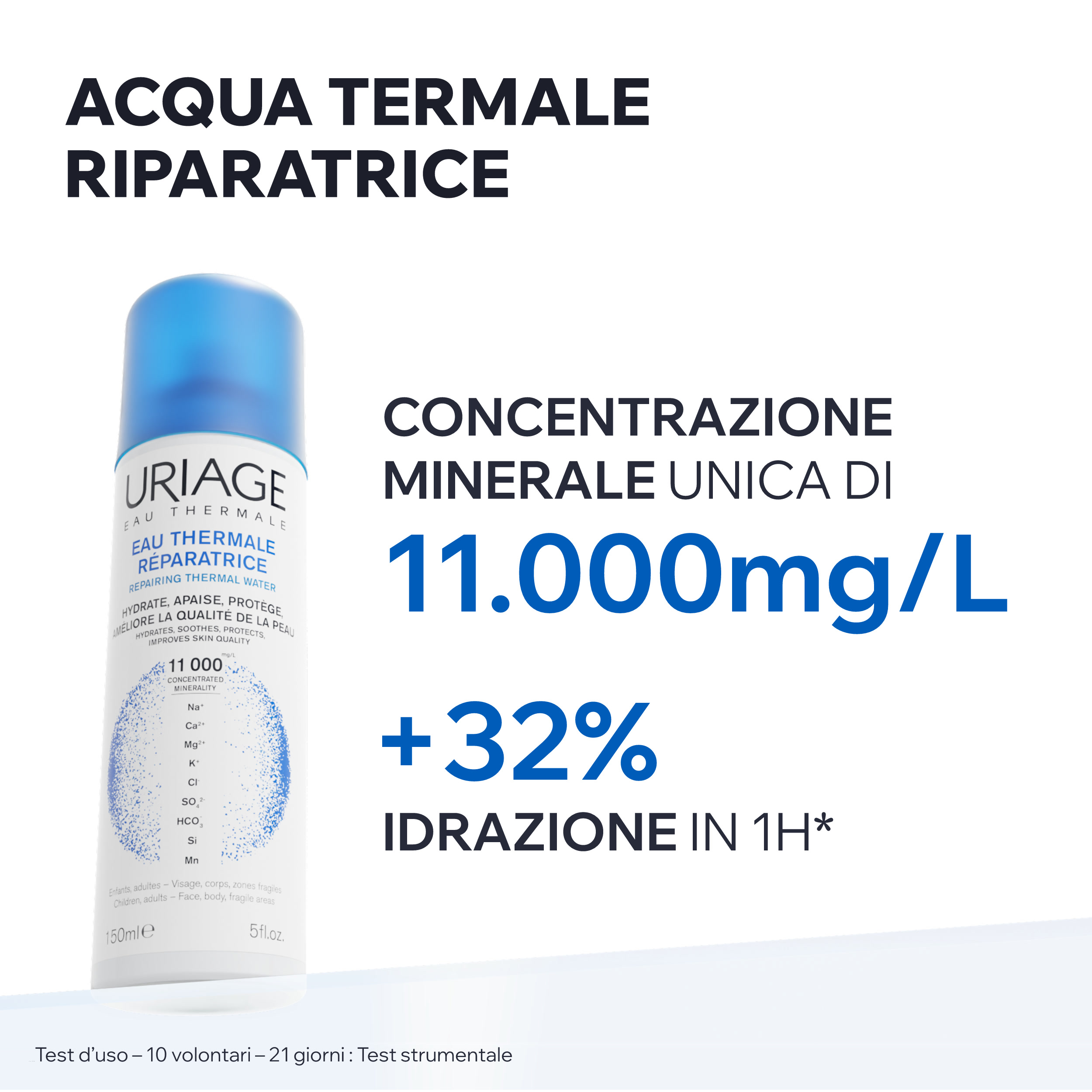 URIAGE EAU THERMALE D'URIAGE Spray fresco, multiuso, per tutta la famiglia. Idrata, lenisce, protegge. 100% pura e naturale  - 150ml