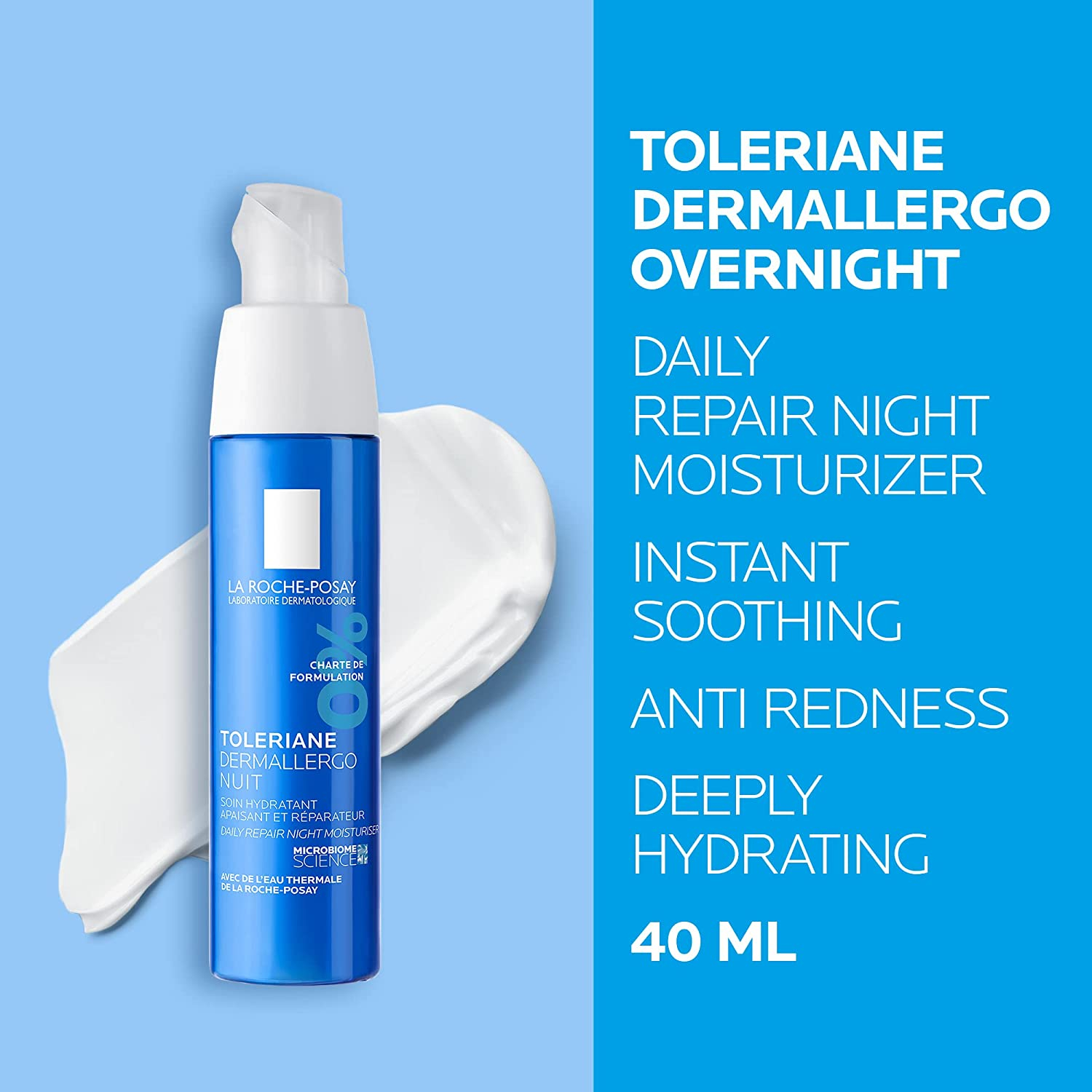 La Roche-Posay Toleriane Dermallergo Notte 40 ml - trattamento idratante notte per la pelle a tendenza allergica