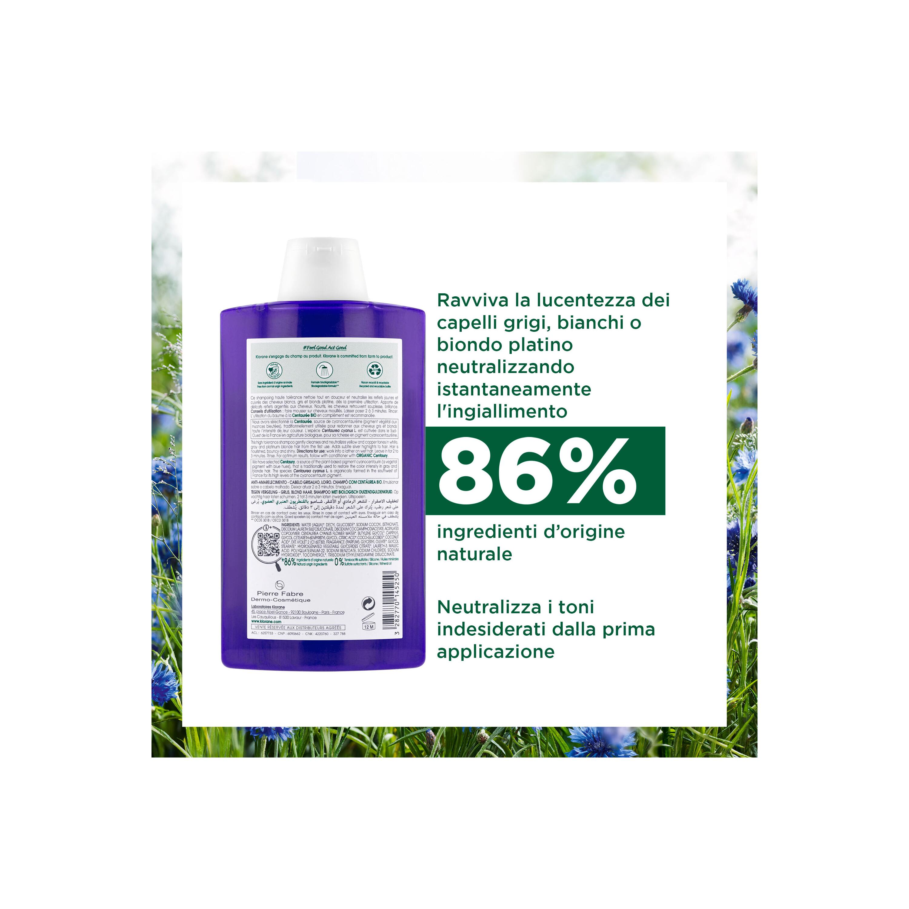 Klorane - Shampoo Neutralizzante & Ravvivante Alla Centaurea 400 ml