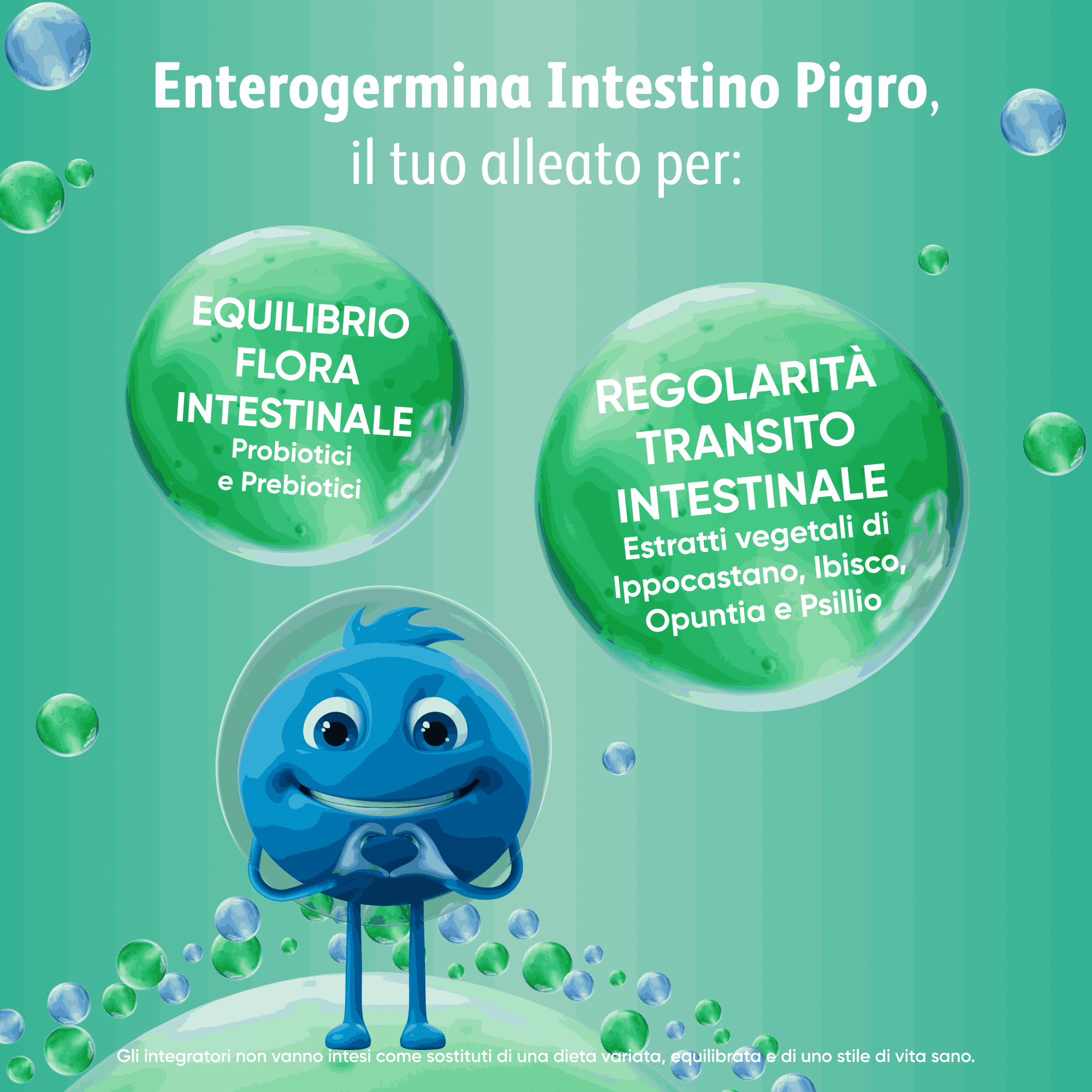 Enterogermina Intestino Pigro 10 bustine, Fermenti Lattici, Probiotici, prebiotici (FOS), Integratore Regolarità Intestinale, con Psillio, Ibisco, Ippocastano, Opuntia, Gusto Frutti di Bosco