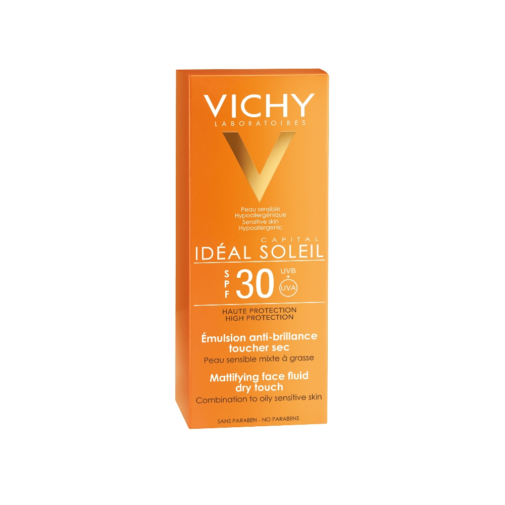 Vichy Idéal Soleil Crema Solare Effetto Asciutto SPF 30 - Protezione viso anti-lucidità - 50 ml