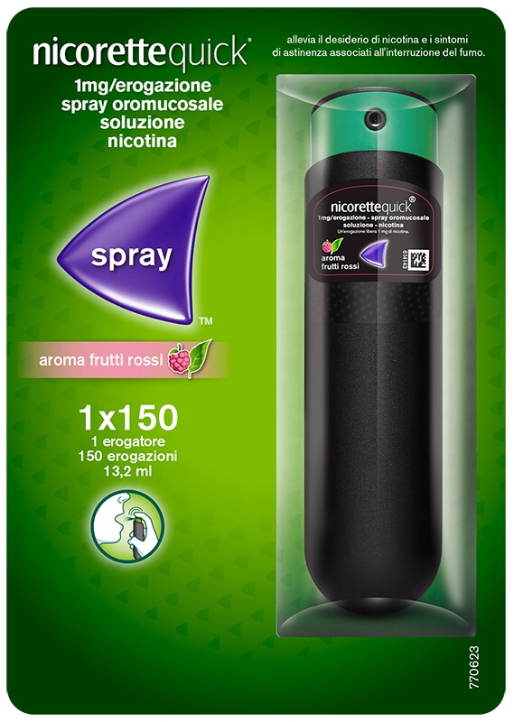 Nicorettequick Spray per Alleviare Astinenza da Nicotina Berry