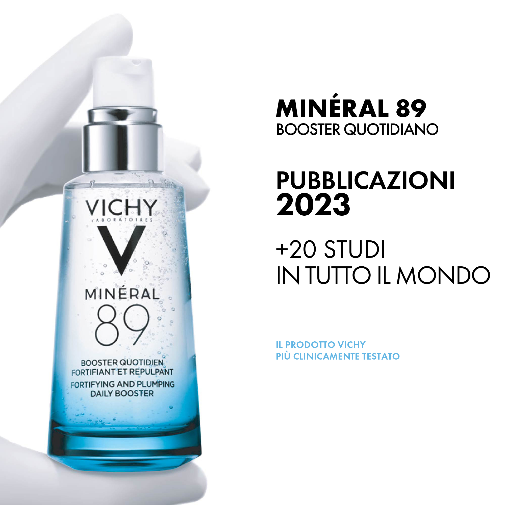 Vichy Mineral 89  Booster quotidiano fortificante e rimpolpante con acido ialuronico 50 ml